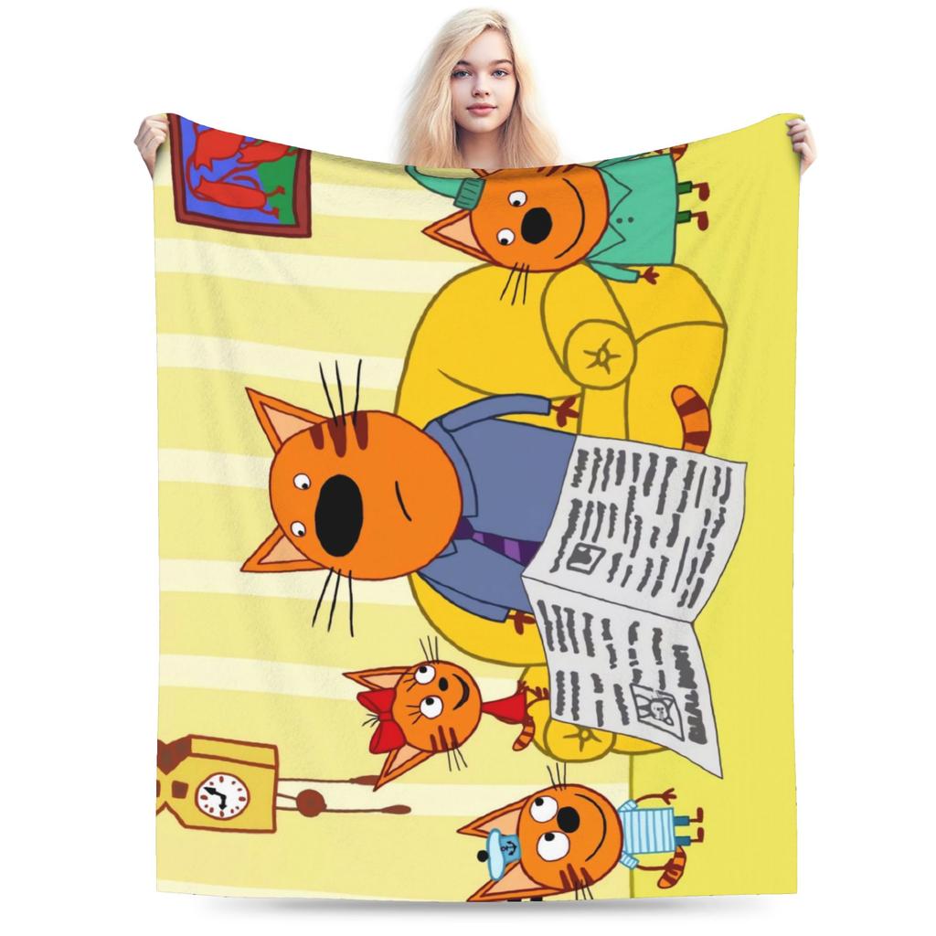 K-Kid E-cats Coperta Peluche Coperta Plaid in Flanella per Bambini per Esterno Calda Morbida Qualità Personalizzata Copriletto Regalo di Compleanno