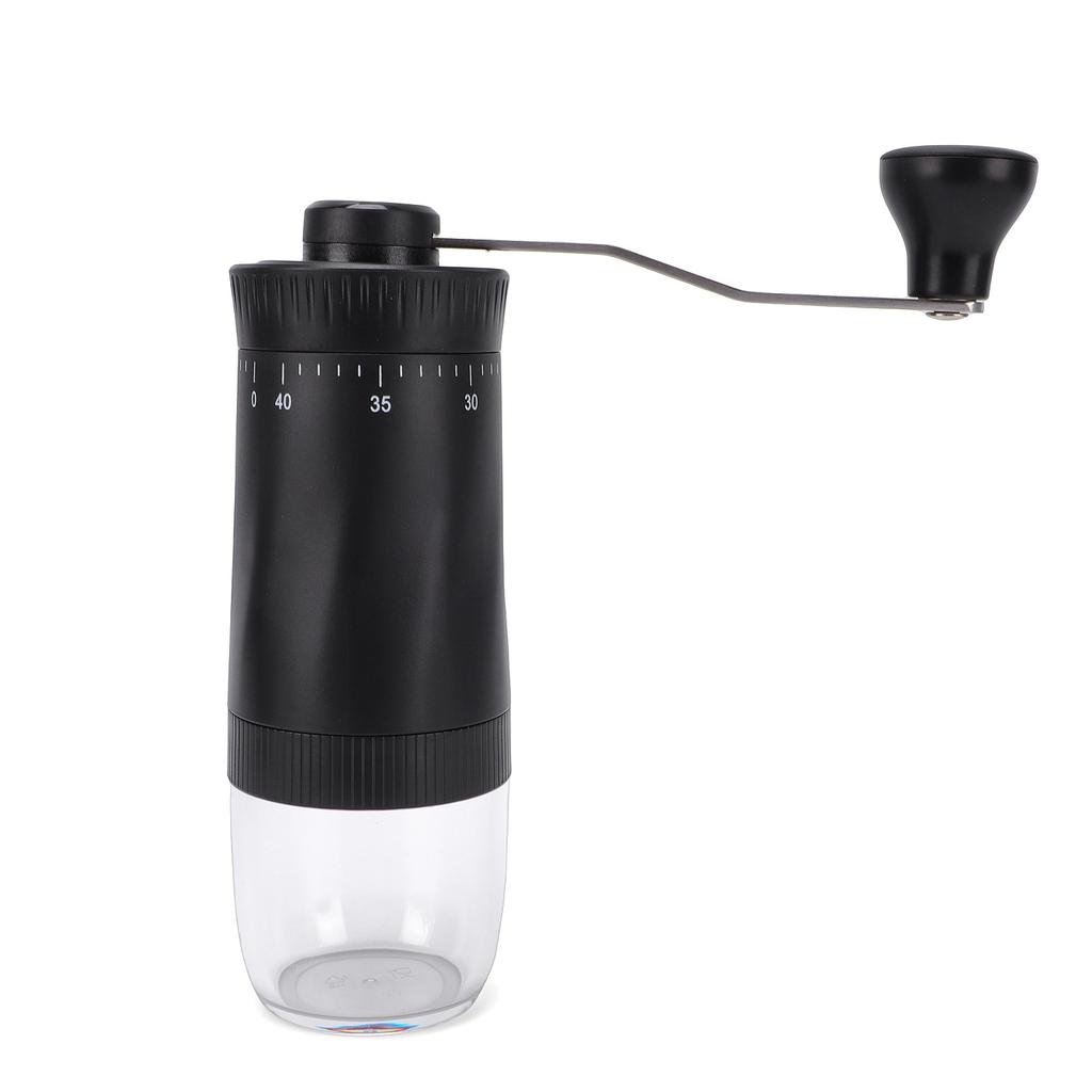 Manual Coffee Grinder Portable Hand Crank Coffee Mill 90ml Transparent Chamber 40 s Settings Stainless Steel for Camping Travel