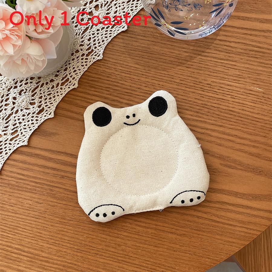 Creative Animal Cartoon Coasters With Insulation And Plush Fabric For Home Decor
