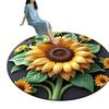 Diatomaceous Earth Floor Mat 3D Sunflower Pattern Plush Quick Drying Non-Slip Absorbent Bath Mat