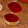 Oval Shape Trinket Box Relief Design Jewelry Storage Case Jewelry Organizer  For Girls