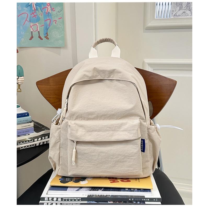 Japanese Soft Girl Bag Female Korean Version of Solid Color Joker Girl Backpack Junior High School Students High School Students Backpack.