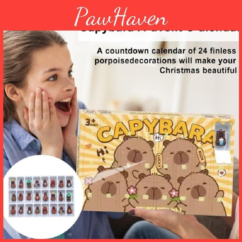 Christmas Countdown Capybara Calendars Blind Box Toy Figures Gift Decorative