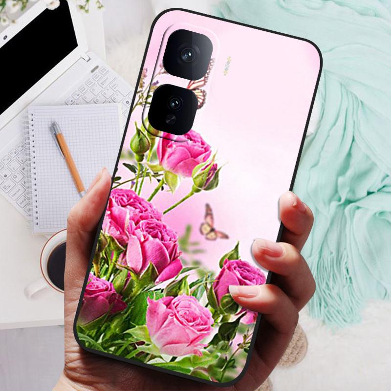 For VIVO IQOO Neo 10 Pro Case Black Cover Flowers Silicone Soft Back Cases For vivo iQOO Neo 10 Neo10 5G Phone Case 10Pro Bumper