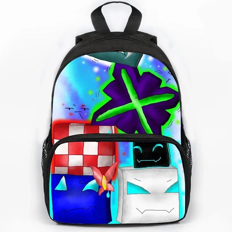 Children Large Capacity Angry Geometry Dash Print Backpack Students School Bags for Girls Boys Cartoon Bookbag Travel Backpacks