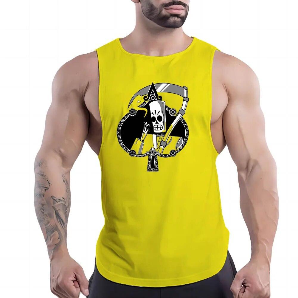 Sommer-Tanktop für Erwachsene, Herren, Fitness, Outdoor, Rundhalsausschnitt