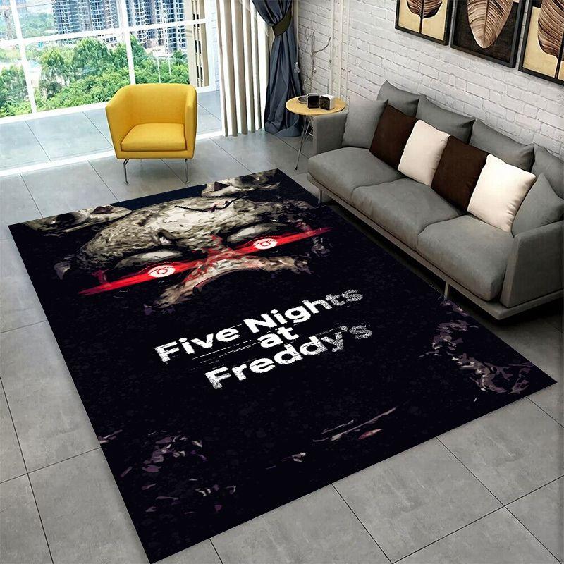 Horror Game F-FNAF Freddy Non-Slip Area Rug for Living Room,Bedroom,Playroom,Soft Carpet Floor Mat Home Decor Rug Kids Room