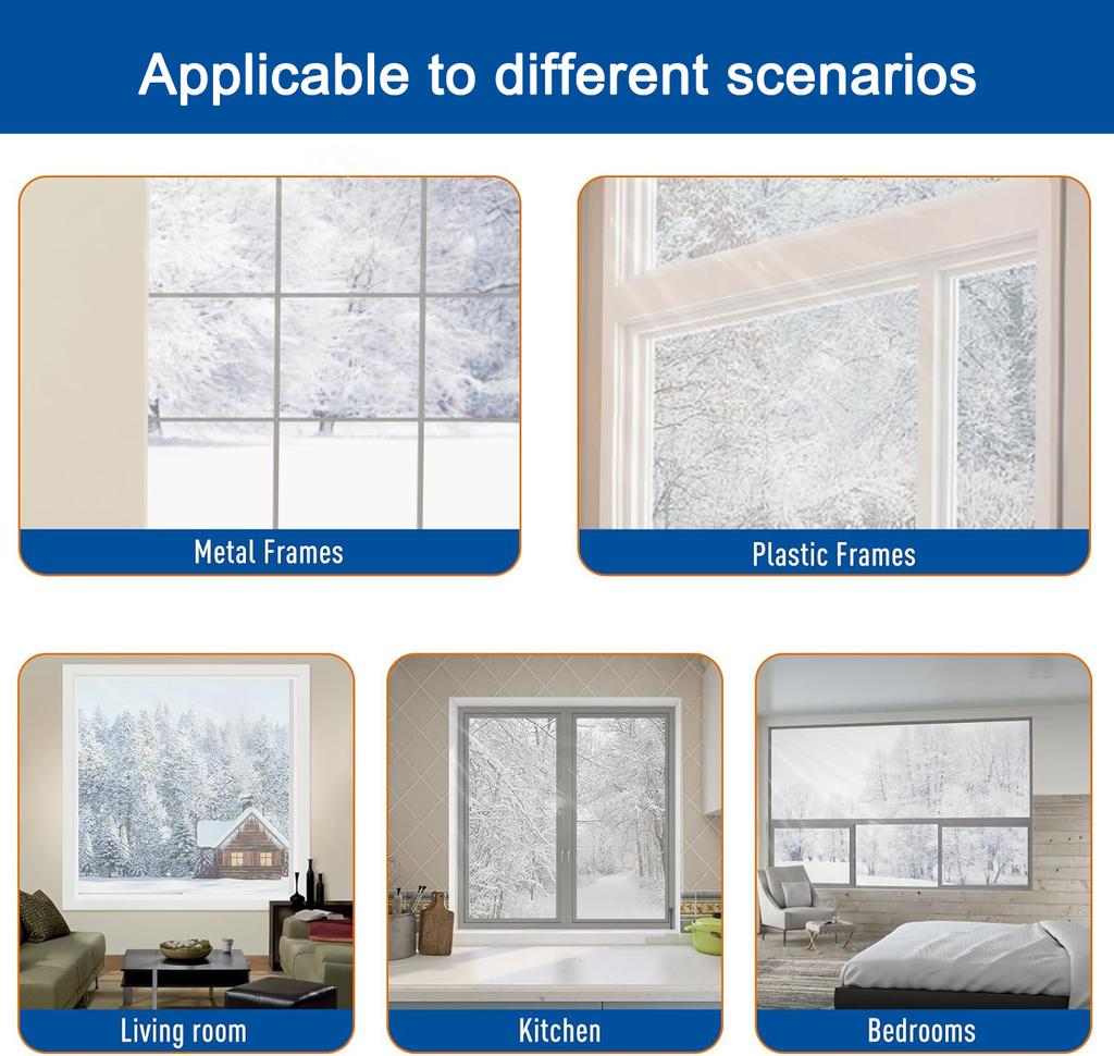 47 In. X 63 In. Indoor Window Insulation Kit for Winter Keep Cold Out