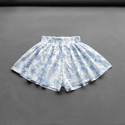 Baby Girls Flower Culottes Summer Sweet Fashionable Children's Floral Wide-Leg Hot Pants Kids Girls Mini Shorts