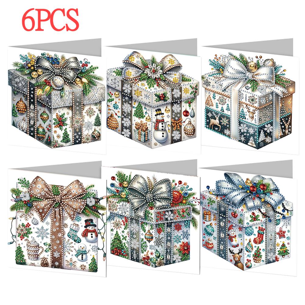 1-12Pc Christmas Diamond Handmade Card Diamond Painting Card Diamond Diamond Painting Cross Stitch Card for Christmas Gifts