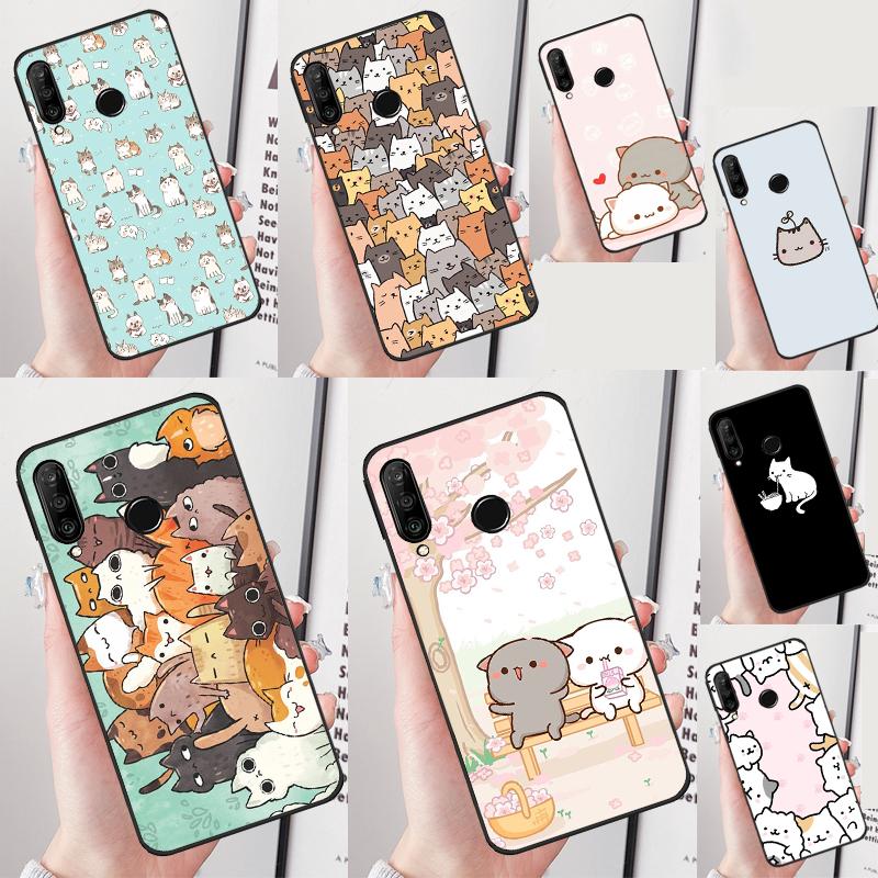 Cute Kawaii Cat For Huawei Nova 5T 12s 12i 11i Y90 Y70 Y60 Y61 Y91 Y72 9 10 SE P20 P40 Lite P60 P30 Pro Case