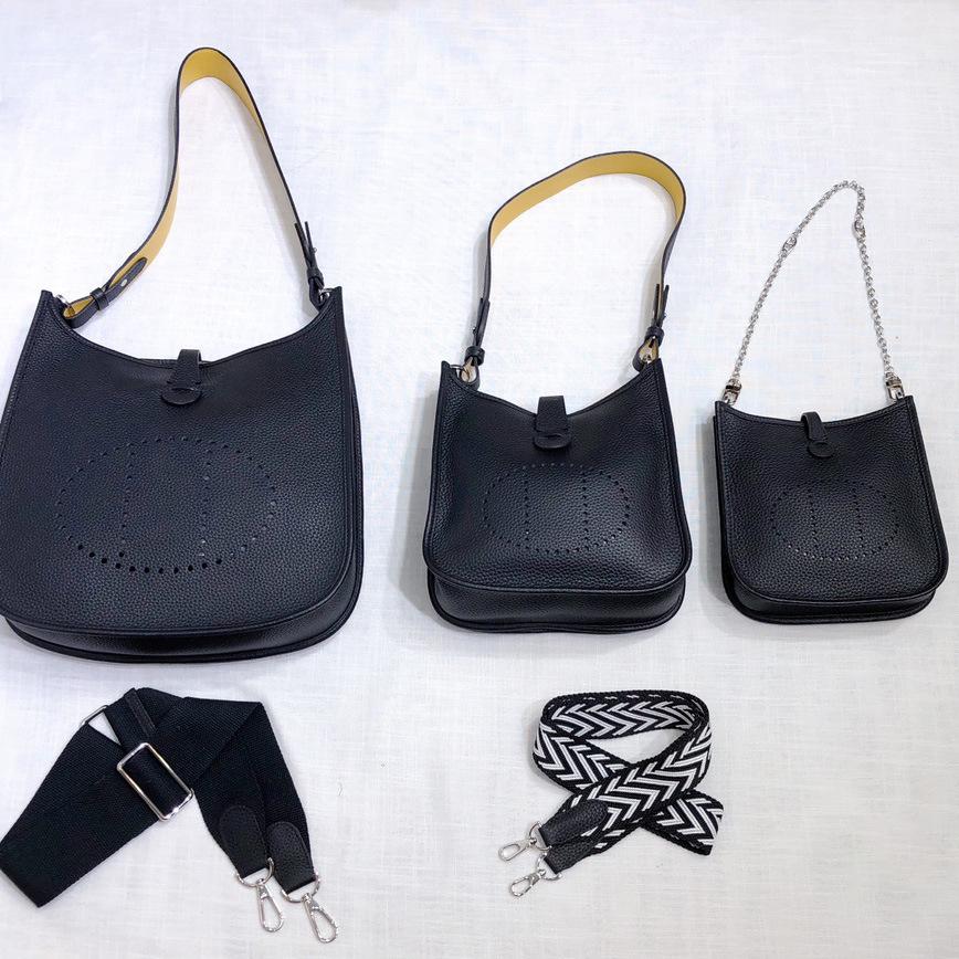 First Layer Cowhide Evelyn Bag Genuine Leather Women's Bag Lychee Patterned Bucket Bag Mini Casual Shoulder Crossbody Bag