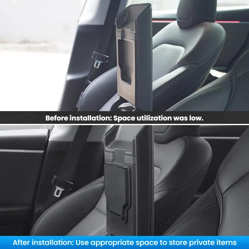For Tesla Model 3/Y/YL Magnetic Center Console Armrest Storage Box – Privacy Hidden Organizer Tray, Anti-Fly Magnetic Cover