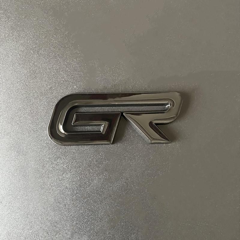 

3D Metal Black Red Logo GR Emblem Letters Car Front Grill Badge For Toyota Hilux CHR Corolla Yaris GR Sticker Accessories