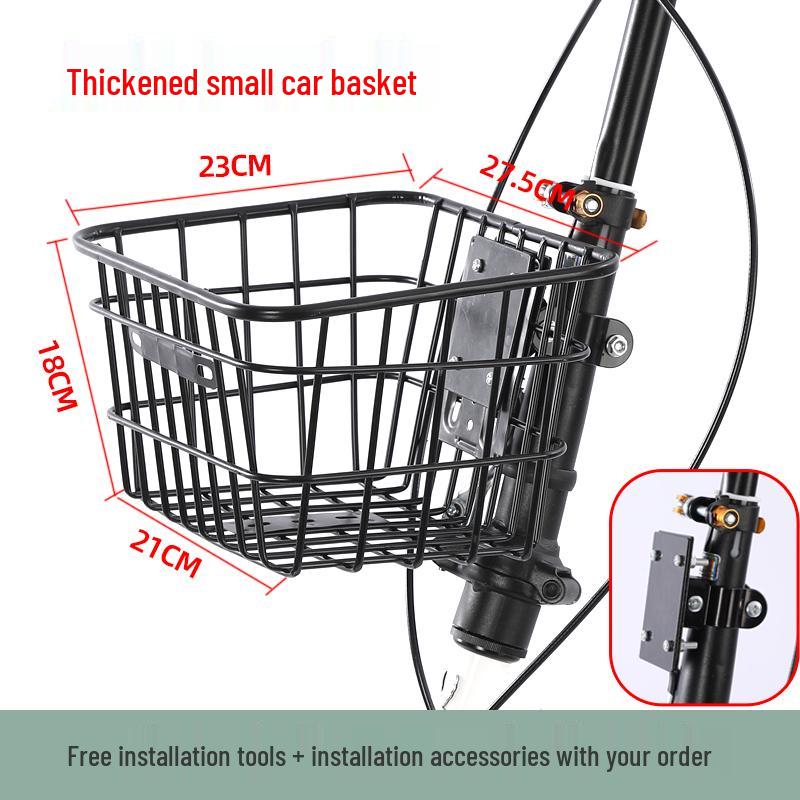 Universal Folding Front Bike Basket - Metal Design for Electric Bikes and More