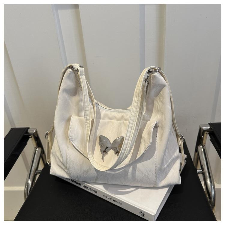 

2024 new Korean version summer personalized leisure large-capacity shoulder messenger bag Korean version niche simple backpack білий