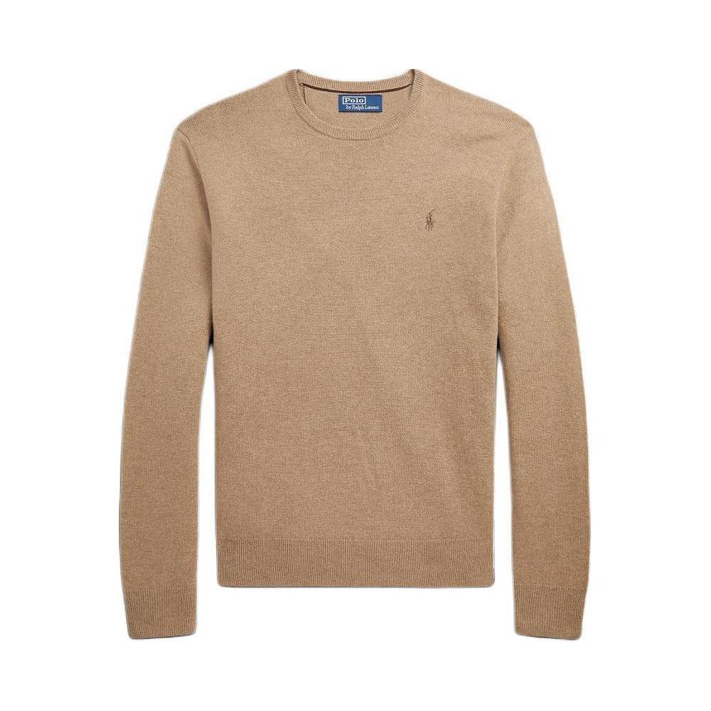 Polo Ralph Lauren Solid Color Simple Round Neck Fitted Long Sleeve Sweater Men Sweater Brown 710876714-011
