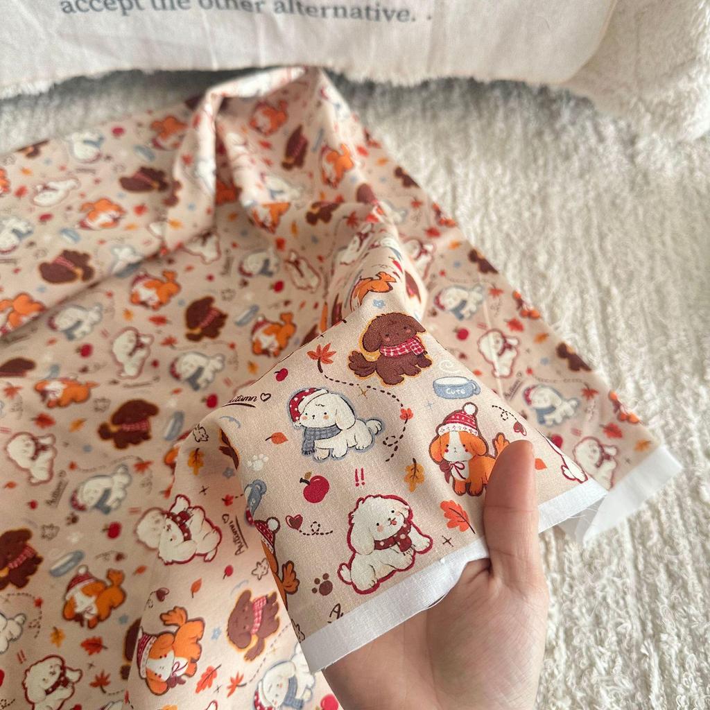 Korean Style 100% Cotton Digital Print Cartoon Fabric for Children's, Family, and Homewear DIY