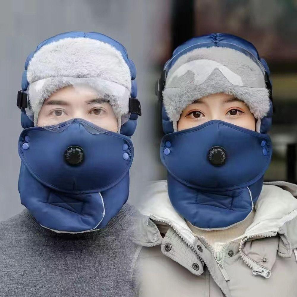 Warm Full Face Cover Hats Windproof Ear Protection Cap 5 in 1 Winter Goggles Mask Hat Men Women