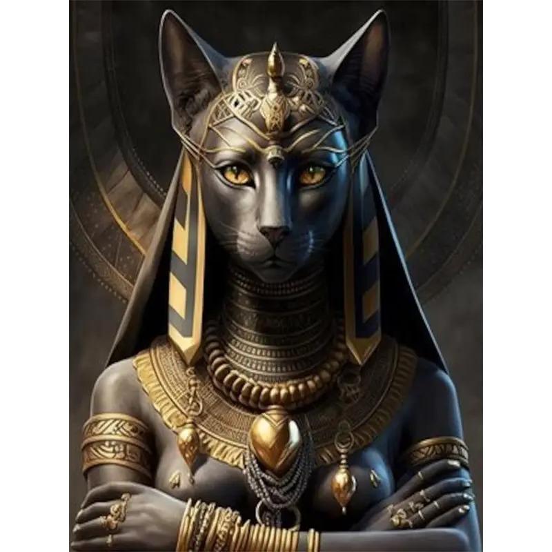 Stampe Poster Antiche Egizie di Bastet per Soggiorno Decorazioni per la Casa Mitologia Egizia Bastet Dea Gatto Pittura su Tela Arte da Parete