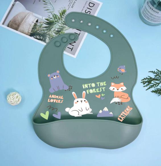 Waterproof Silicone Baby Bib - Large, Wash-Free, Drool & Meal Bib for Newborns and Children