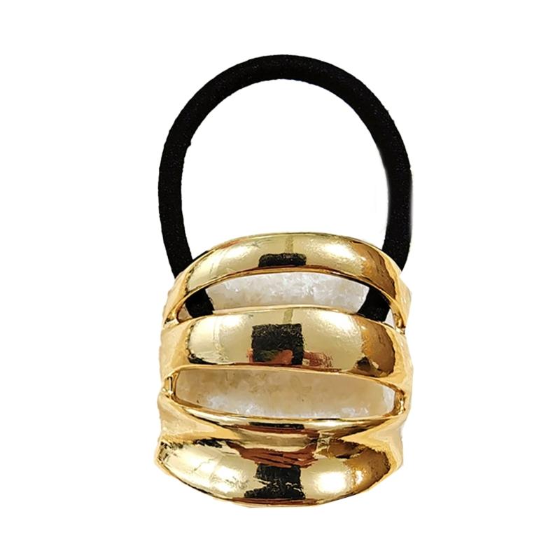 Hair Scrunchies Thick Metallic Fower Oversized Hair Scrunchy Elegant Hair Rope Scrunchy Women Ponytail Holder