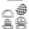 4Pcs Marine Folding D-Ring Anchor Points, 316 Stainless Steel Heavy Duty Tie Down Eyebolts For Boat Truck Trailer Cargo Securing