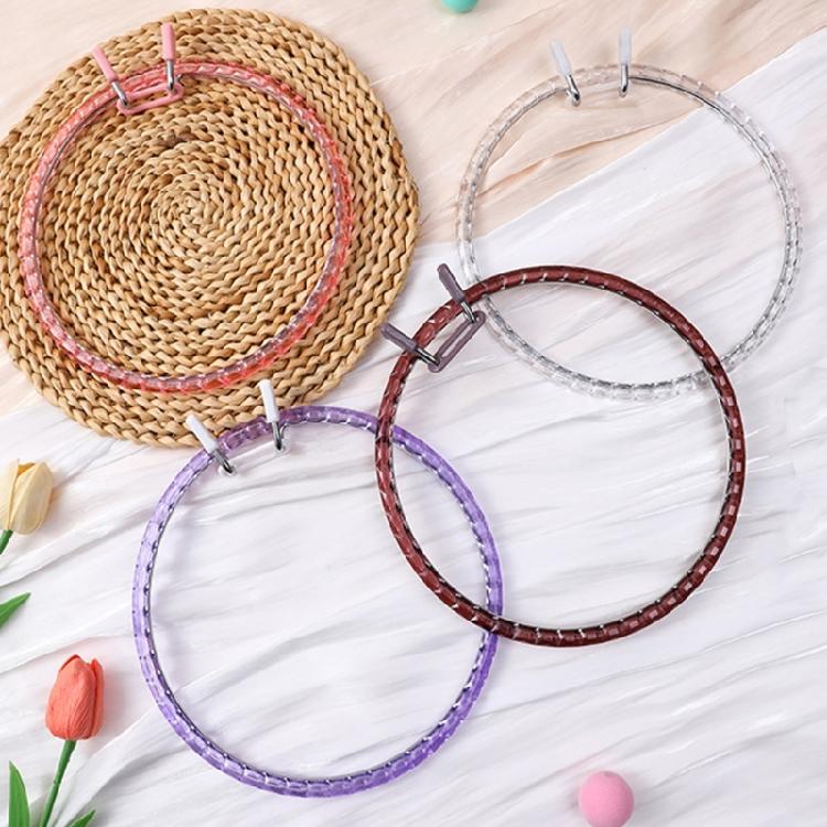 2Pcs Crystals Clear Embroidery Hoops Craft Of Sturdy Acrylic For Enhances Durability And Clarities