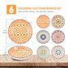 Ceramic Cat Bowls for Indoor Cats Kittens Whisker Friendly 5.5 Inch Shallow Plates Set of 6 Cute Pet Feeding Dishes for Wet Dry
