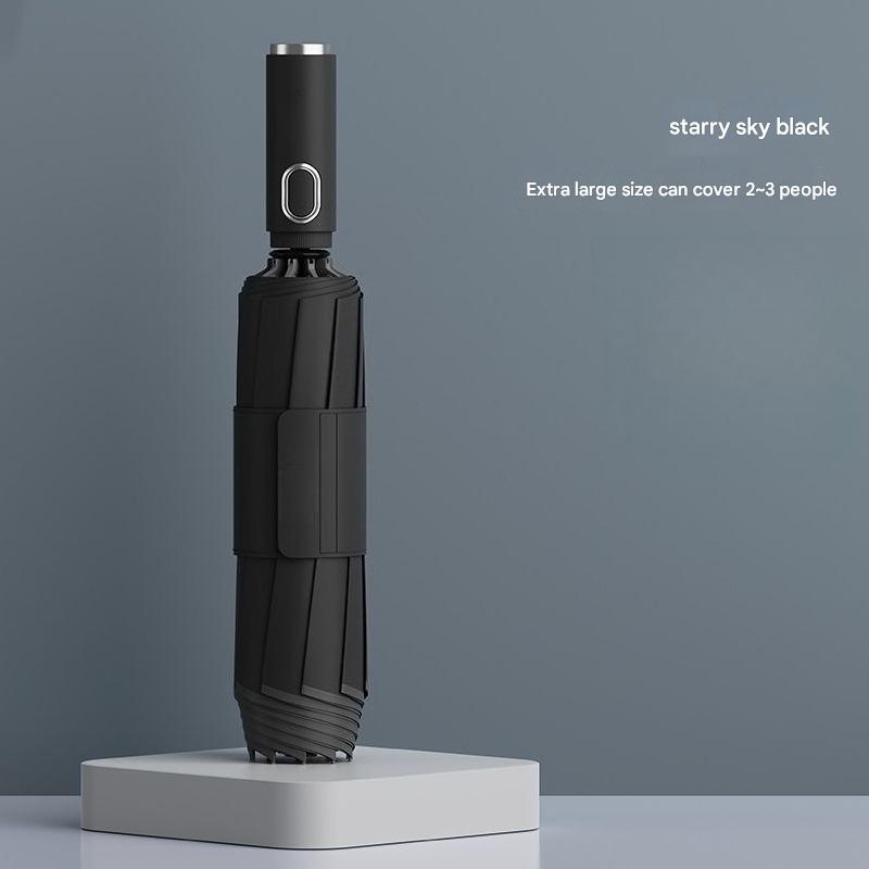 

High-end Fully Automatic Reverse Folding Sunny And Rainy Dual-use Wind-resistant Reinforced Car-mounted Portable Umbrella чёрный