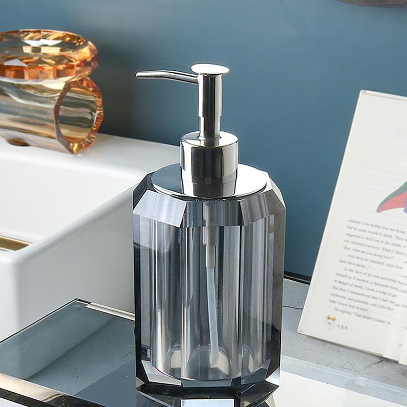 Glass Lotion Bottle Clear Crystal Bathroom Set Wash Supplies Toothbrush Holder Cup Soap Box Shampoo Bottle Soap Dispenser Set