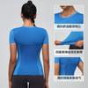 Womens Quick-Dry Workout T-Shirt With Mesh Panels Stretch Fitness Top Running Yoga Gym