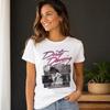 2026 Chinese New Year Photo Pink Font Dirty Dance Versatile Fashion Round Neck Loose Comfortable Short Sleeved Cotton Top