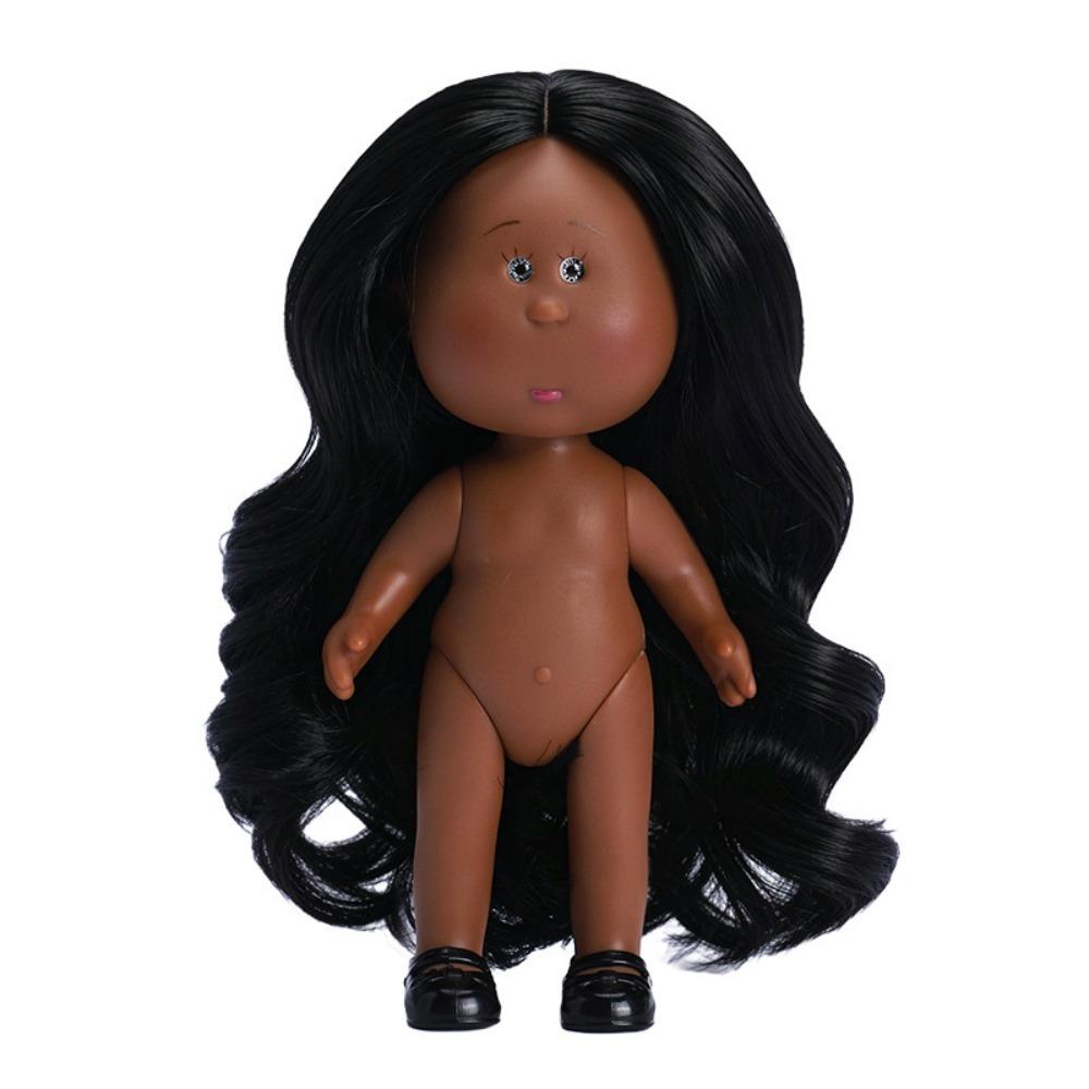 Dress Up 14cm Bean Eye Vinyl Doll Curly Hair Action Figure Body Mia Potato Dolls  Doll Accessories