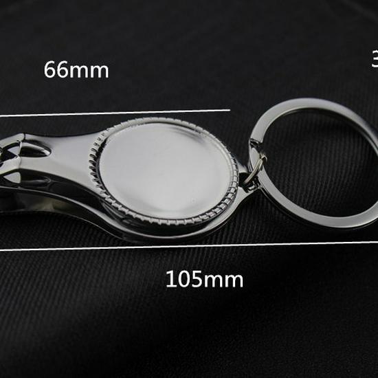 Engraved Logo Keychain: Metal Nail Clippers & Bottle Opener - Real Estate Promotional Gift