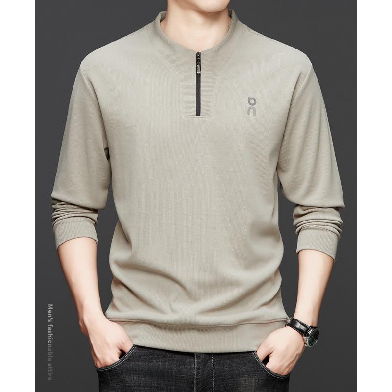 2025 Autumn Bestseller Men's Casual Half-Zip Hoodie: Long-Sleeve Solid Color Knitwear