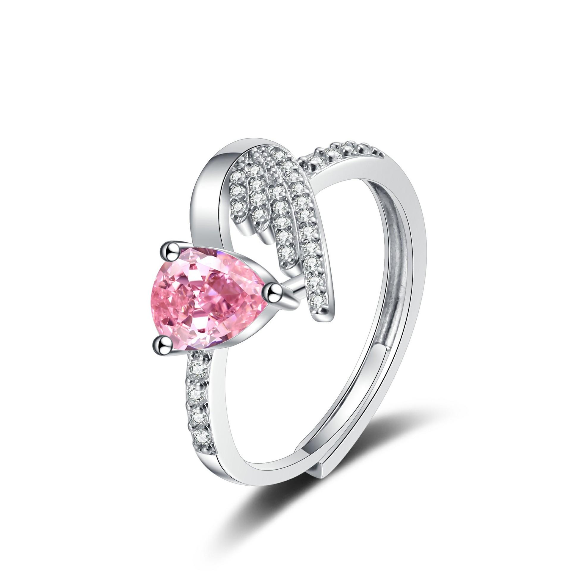 Niche Light Luxury Exquisite Pink Love Ring Fashionable Versatile Personality High Sense Opening Sweet Cool Wind Ring 2026 Resizable