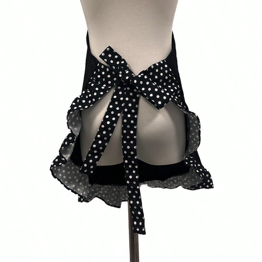 1pc Bowknot Apron, Cute Retro Style Woman Kitchen Sexy Vintage Apron With Pockets, Gift For Mother's Day