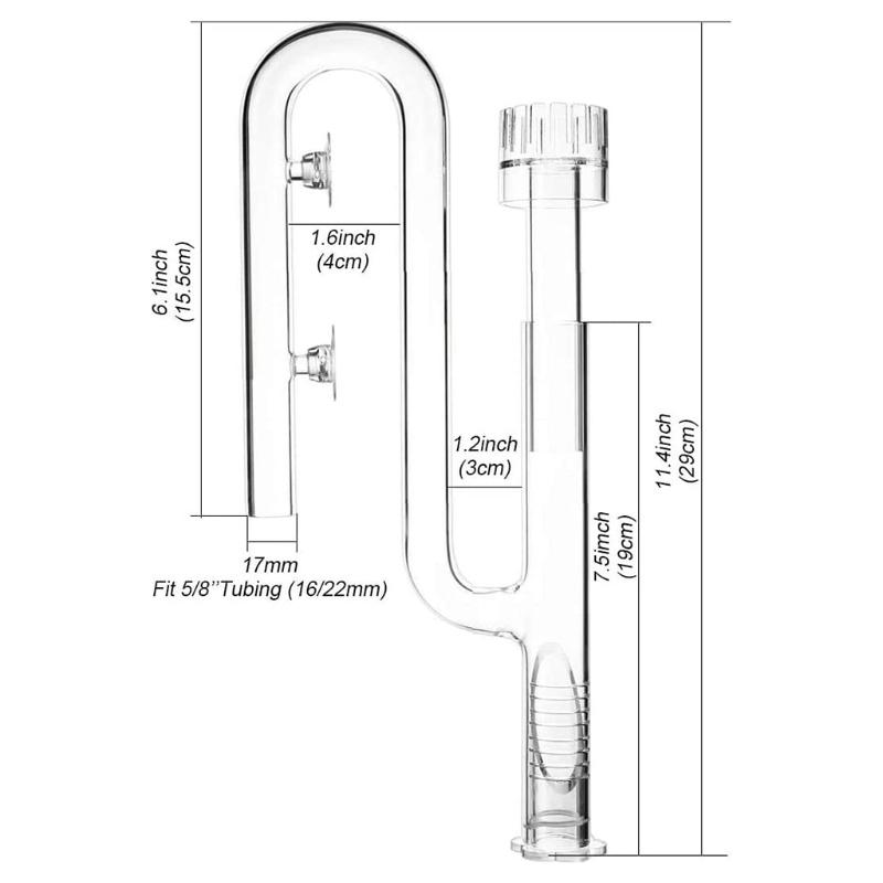 Clear Glass Lily Pipe Outflow and Skimmer Inflow With Suction Cup 13mm 17mm For Aquarium Planted Fish Tank Aquatic Filter System