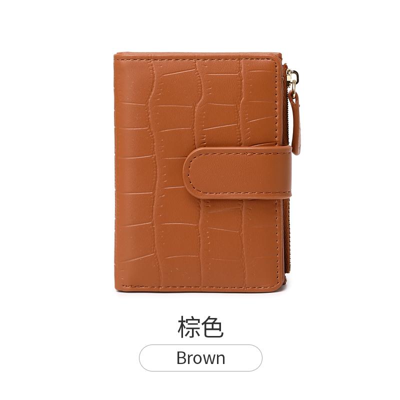 Classic Women's Luxury Card Clip Short Wallet Small Multi functionalPULeather Handbag Solid Color Double Fold Women's ZeroWallet