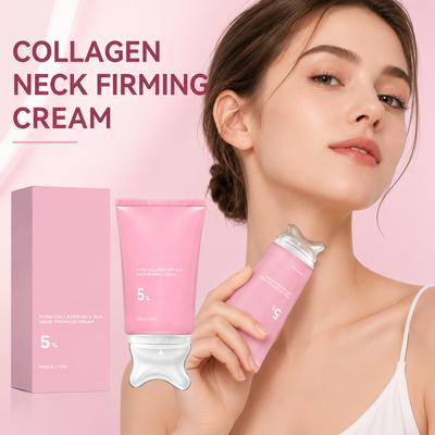 PDRN Rosa Kollagen Halscreme Gua Sha Creme Straffend Lifting Haut Boost Elastizität Reduziert Doppelkinn Formt Perfekte Halskontur