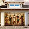 2D Egyptian Themed Backdrop - Vintage Papyrus Gods & Pharaoh Photography Background for Cultural Events