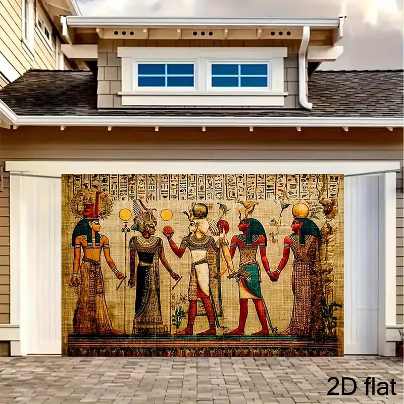 2D Egyptian Themed Backdrop - Vintage Papyrus Gods & Pharaoh Photography Background for Cultural Events