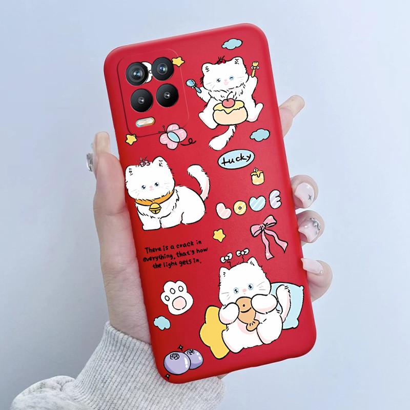For Realme 8 Pro Case RMX3085 Soft TPU Silicone Cover Cute Cartoon Panda Phone Case For Oppo Realme8 4G 5G RMX3081 RMX3241 Funda