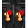 4Pcs Chinese New Year Horse Decorations Plastic Handmade Gourd Pendant For Home Motorcycle Bell Keychain Car Interior Decoration