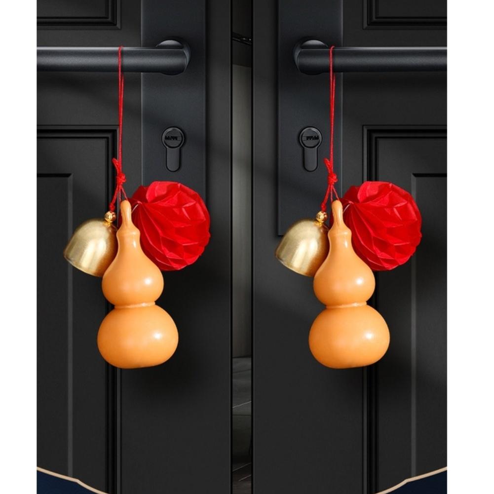 4Pcs Chinese New Year Horse Decorations Plastic Handmade Gourd Pendant For Home Motorcycle Bell Keychain Car Interior Decoration