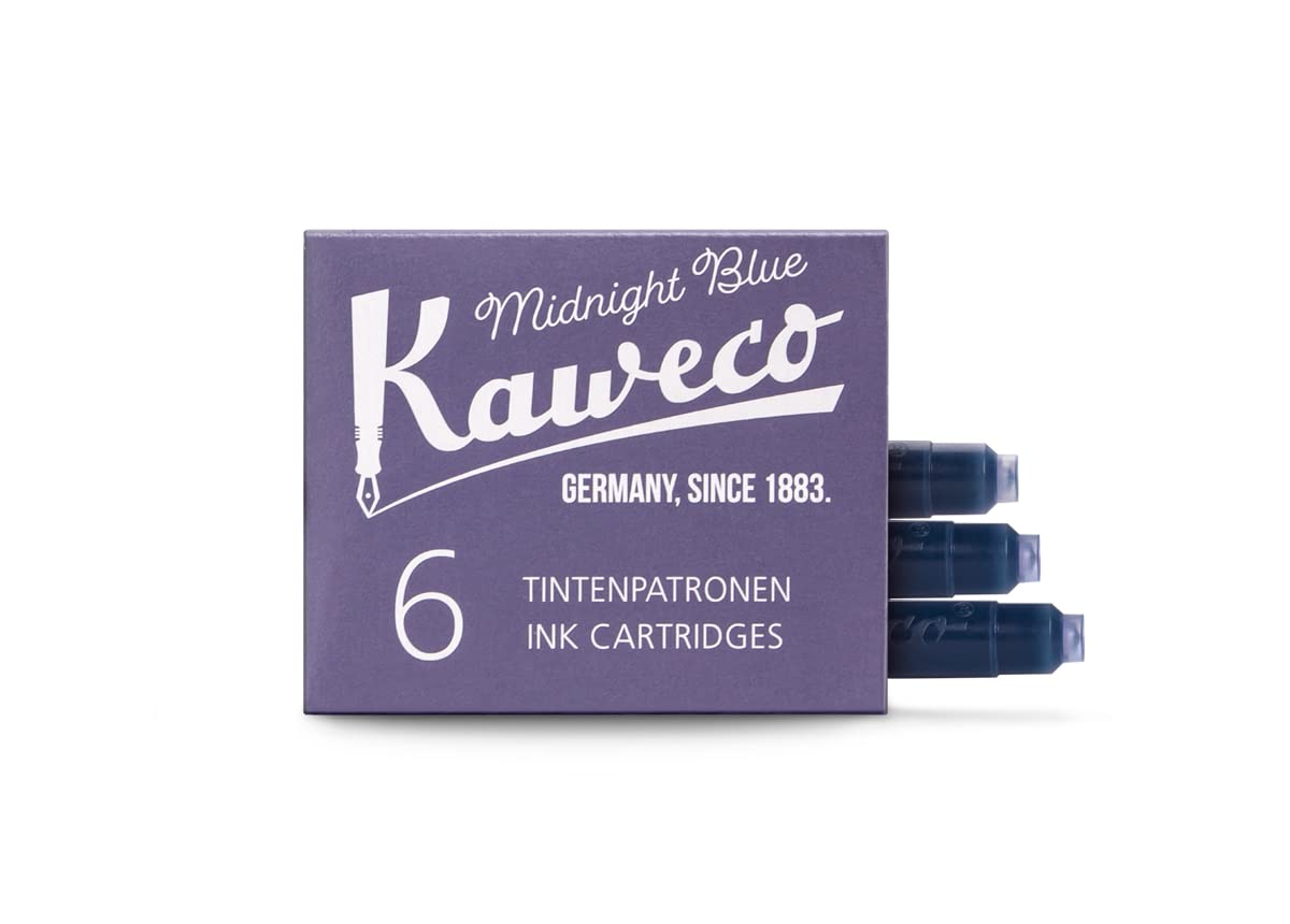 Картридж Kaweco Глубокий синий оригинальные импортные чернила, (ЧЕРНИЛА-ЧЕРНЫЙ), Упаковка из 6 штук, товар.