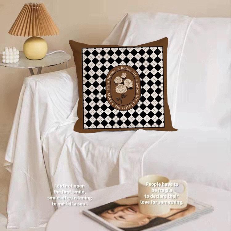 Nordic Black and White Pillow Sofa Living Room Bedroom Pillow Office Bedside Back Simple and Atmospheric Home Decoration