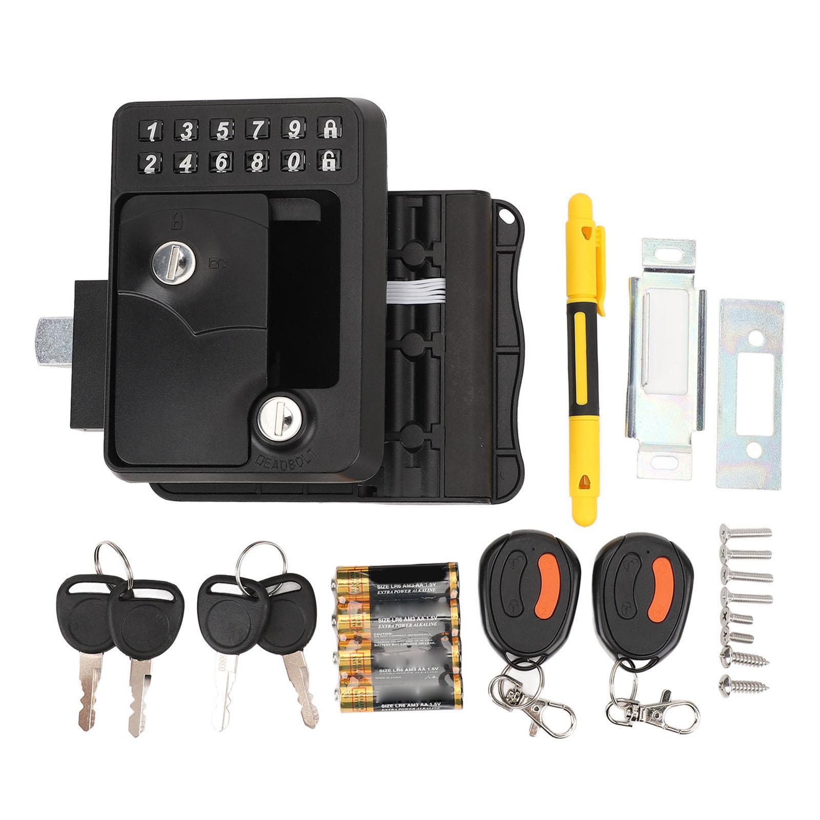 Fishine Rv Door Lock Keyless Entry Keypad With 2 Remote Control Password Unlock Zinc Alloy For Rv Yacht Trailer Motorhome