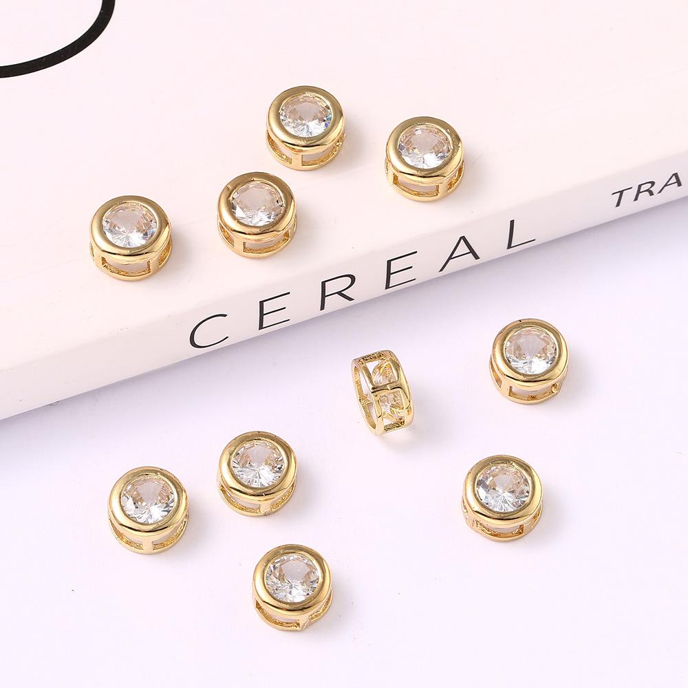 

Ювелирные изделия с золотыми краями из циркония Love Water Drop, аксессуары для браслетов и ожерелий своими руками, съемная пряжка для обуви с отверстием